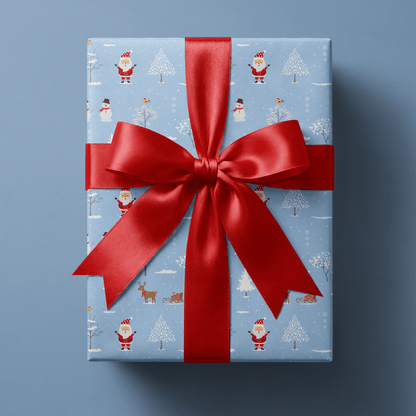 Santa Christmas Wrapping Paper - Snowglobe - Haus of Wrap