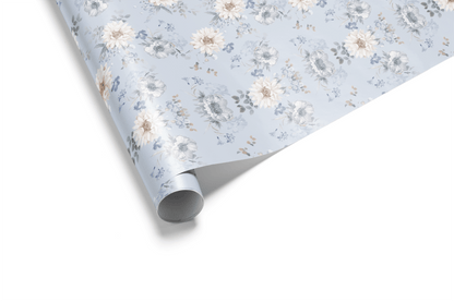 Dusty Blue Wrapping Paper - Bluebell &amp; Bloom - Haus of Wrap