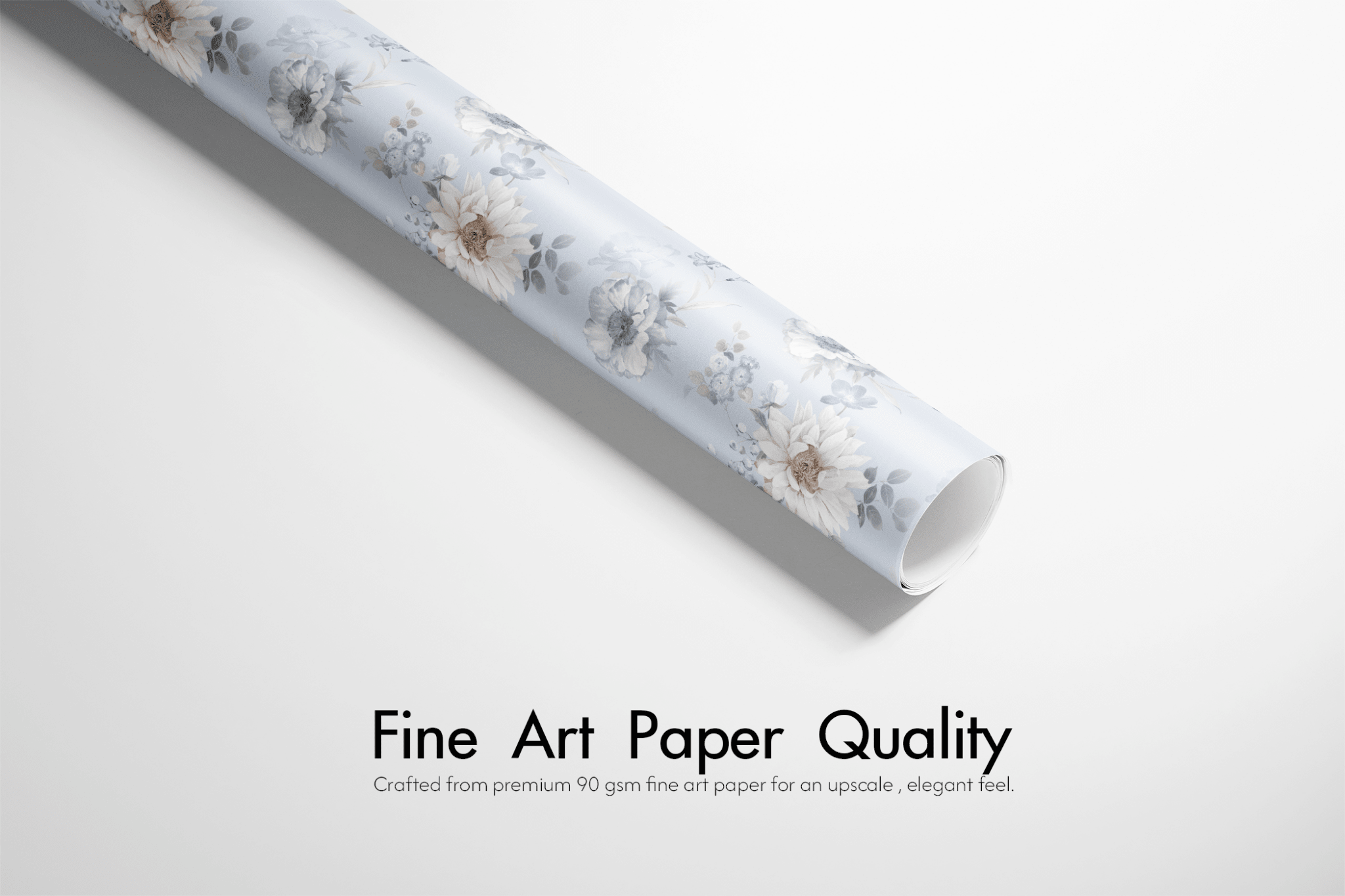 Dusty Blue Wrapping Paper - Bluebell &amp; Bloom - Haus of Wrap