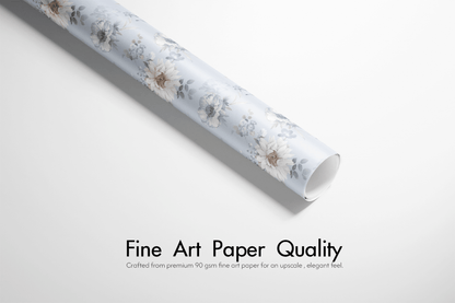 Dusty Blue Wrapping Paper - Bluebell &amp; Bloom - Haus of Wrap