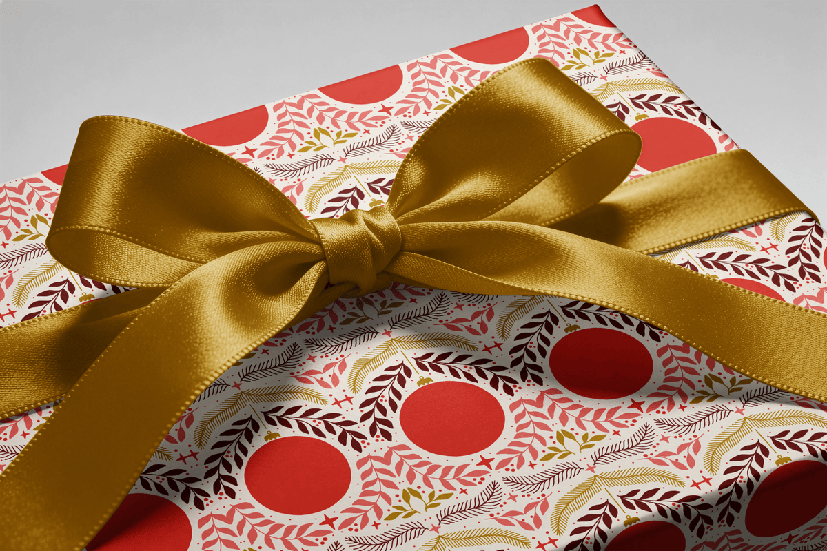 Christmas Ornament Wrapping Paper - Bauble Row - Haus of Wrap
