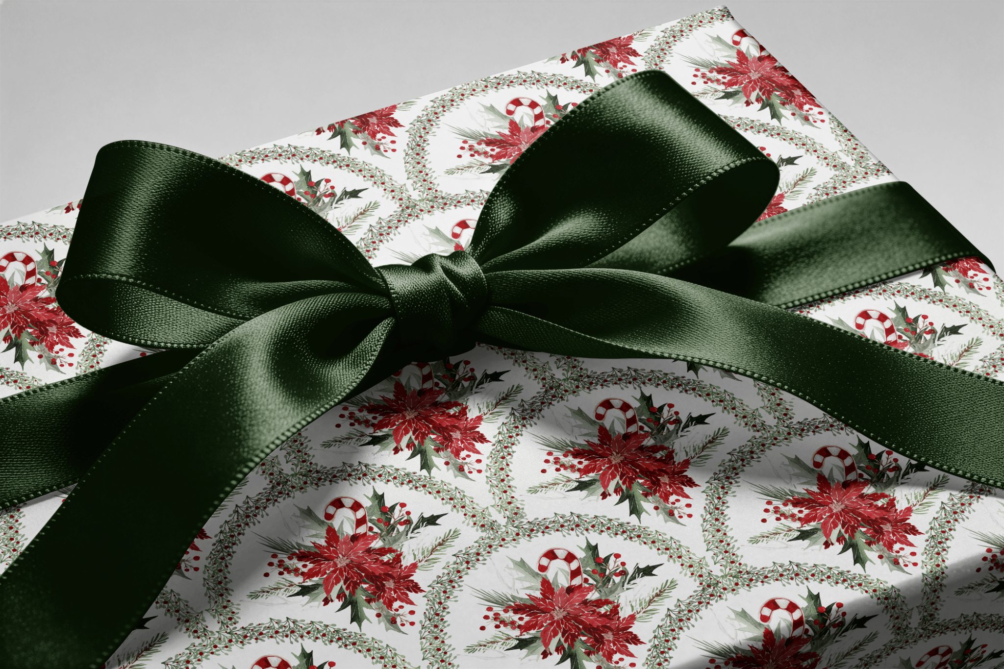 Poinsettia Wrapping Paper - Deck the Arches - Haus of Wrap