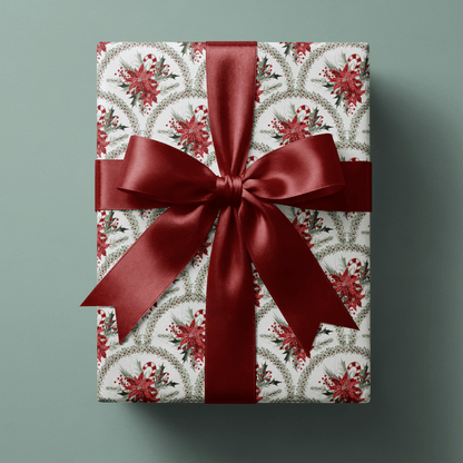 Poinsettia Wrapping Paper - Deck the Arches - Haus of Wrap