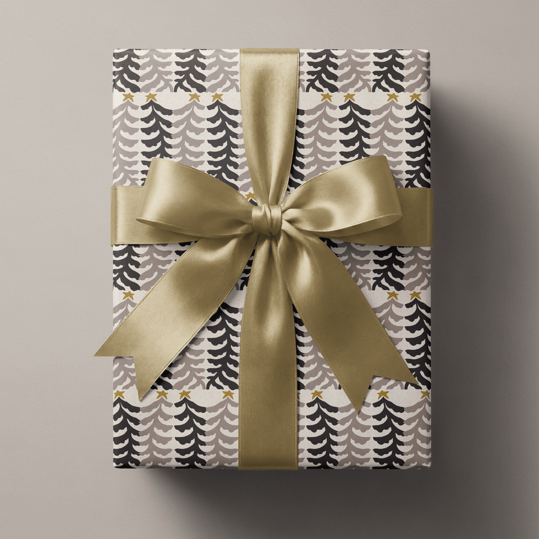 Neutral Christmas Wrapping Paper - Woodcut Winter - Haus of Wrap