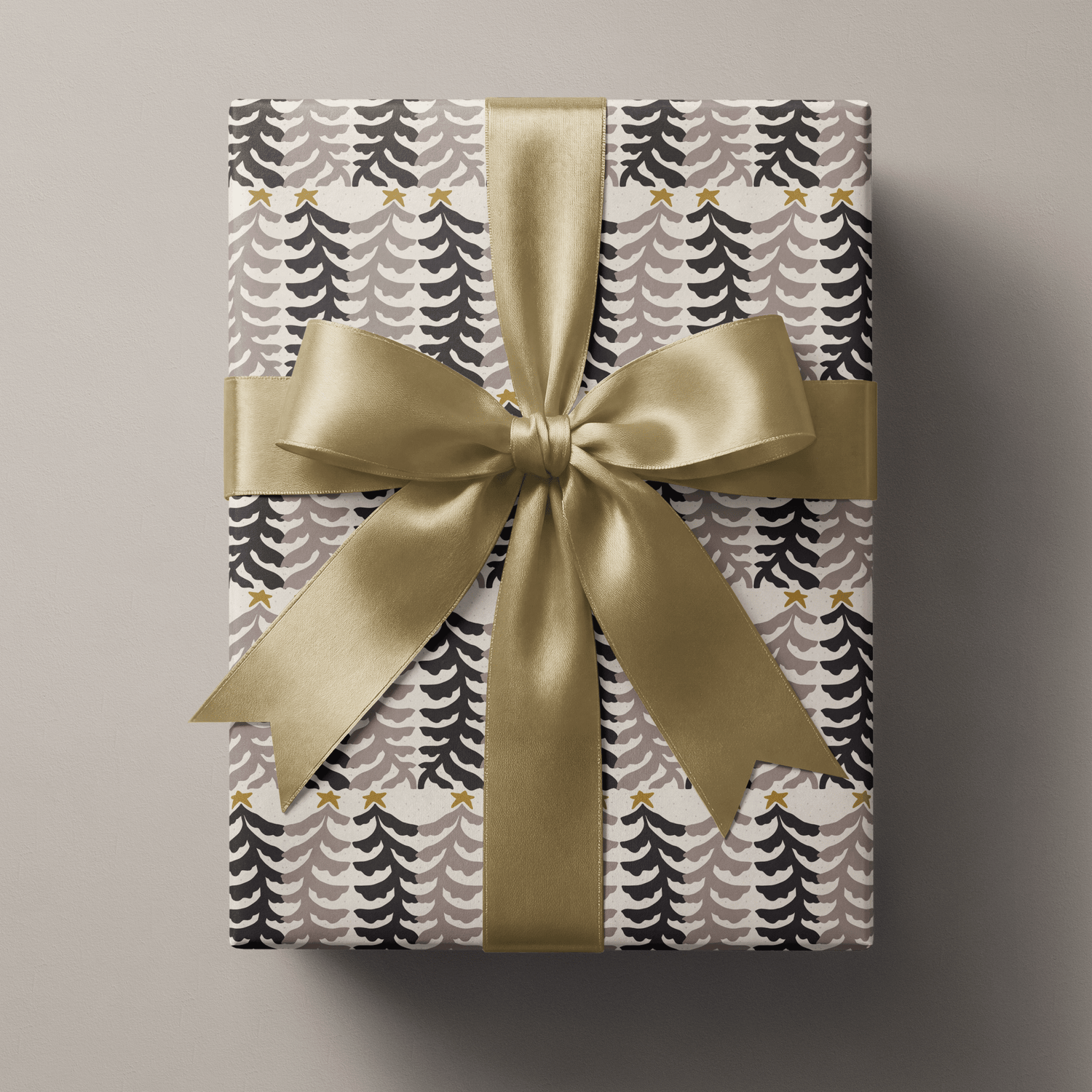 Neutral Christmas Wrapping Paper - Woodcut Winter - Haus of Wrap