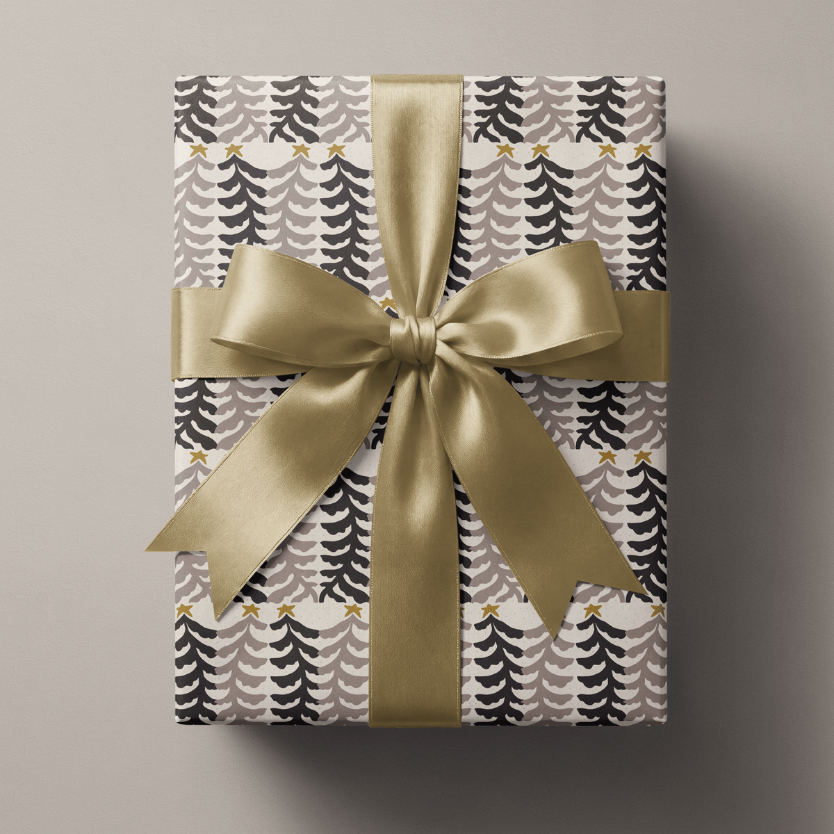 Neutral Christmas Wrapping Paper - Woodcut Winter - Haus of Wrap