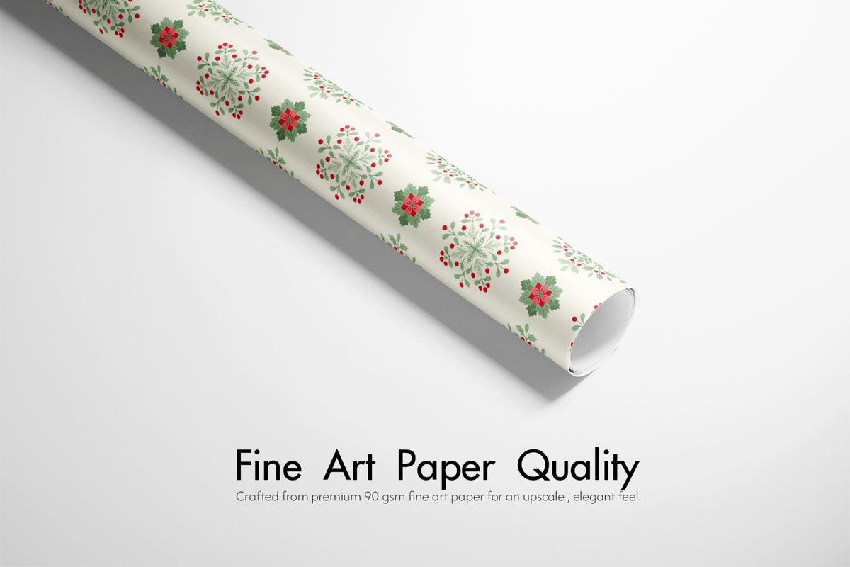 Snowflake Christmas Wrapping Paper - Snow Sprig - Haus of Wrap