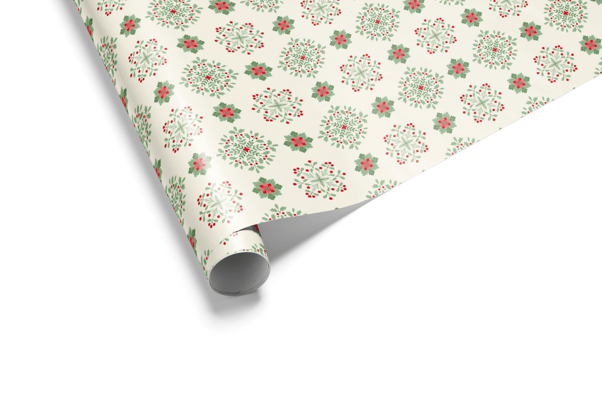 Snowflake Christmas Wrapping Paper - Snow Sprig - Haus of Wrap