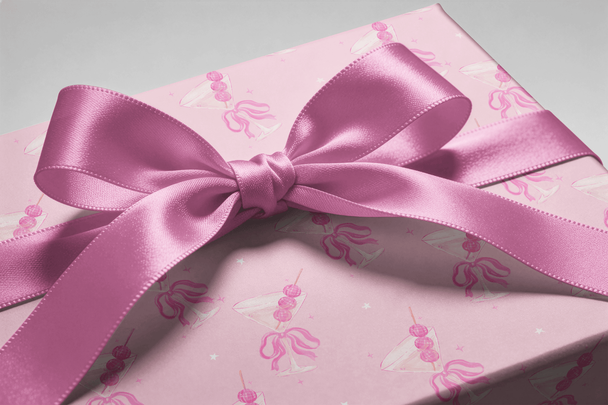 Cocktail Wrapping Paper - Bows &amp; Bubbles - Haus of Wrap