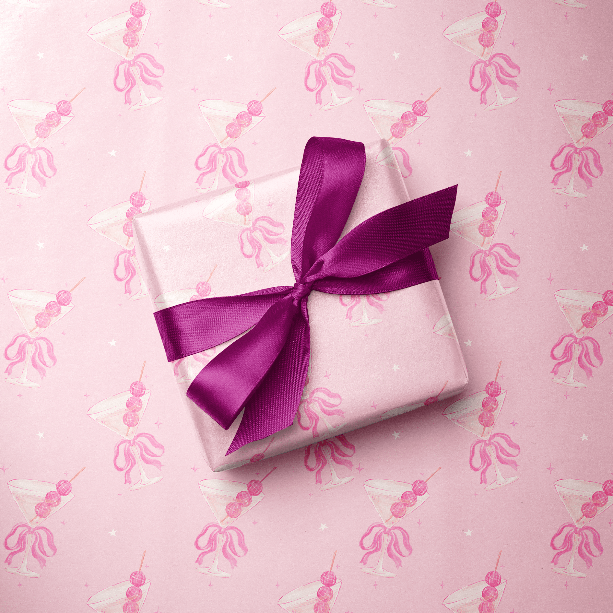 Cocktail Wrapping Paper - Bows &amp; Bubbles - Haus of Wrap