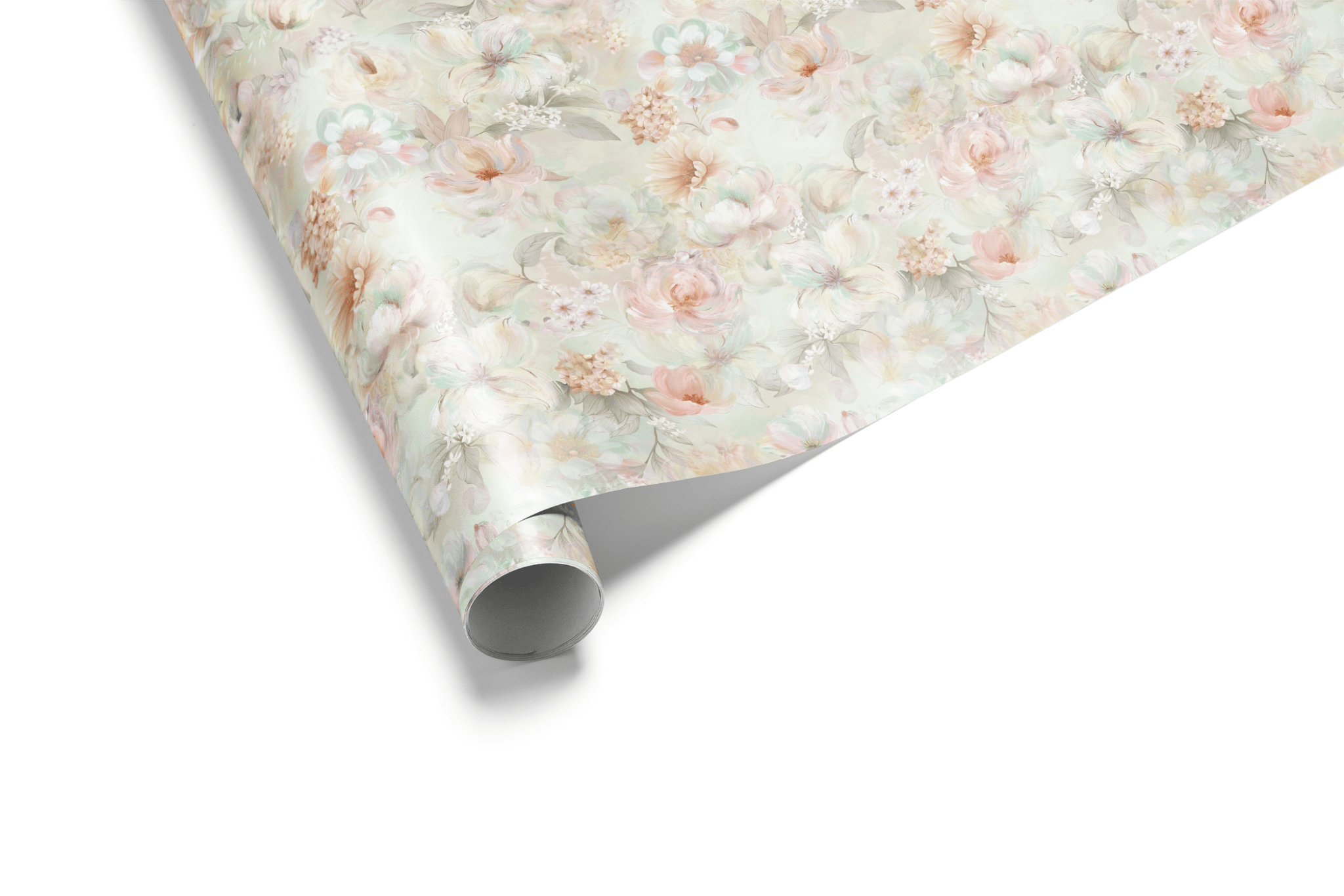 Luxury Floral Wrapping Paper - Peach &amp; Pearl - Haus of Wrap