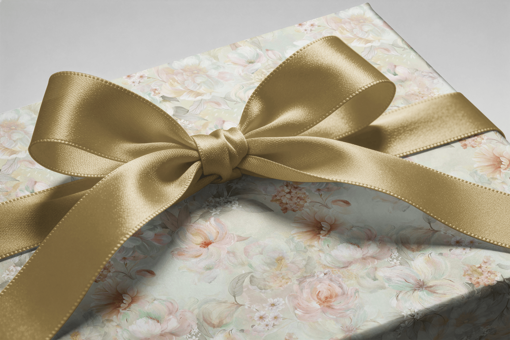 Luxury Floral Wrapping Paper - Peach &amp; Pearl - Haus of Wrap