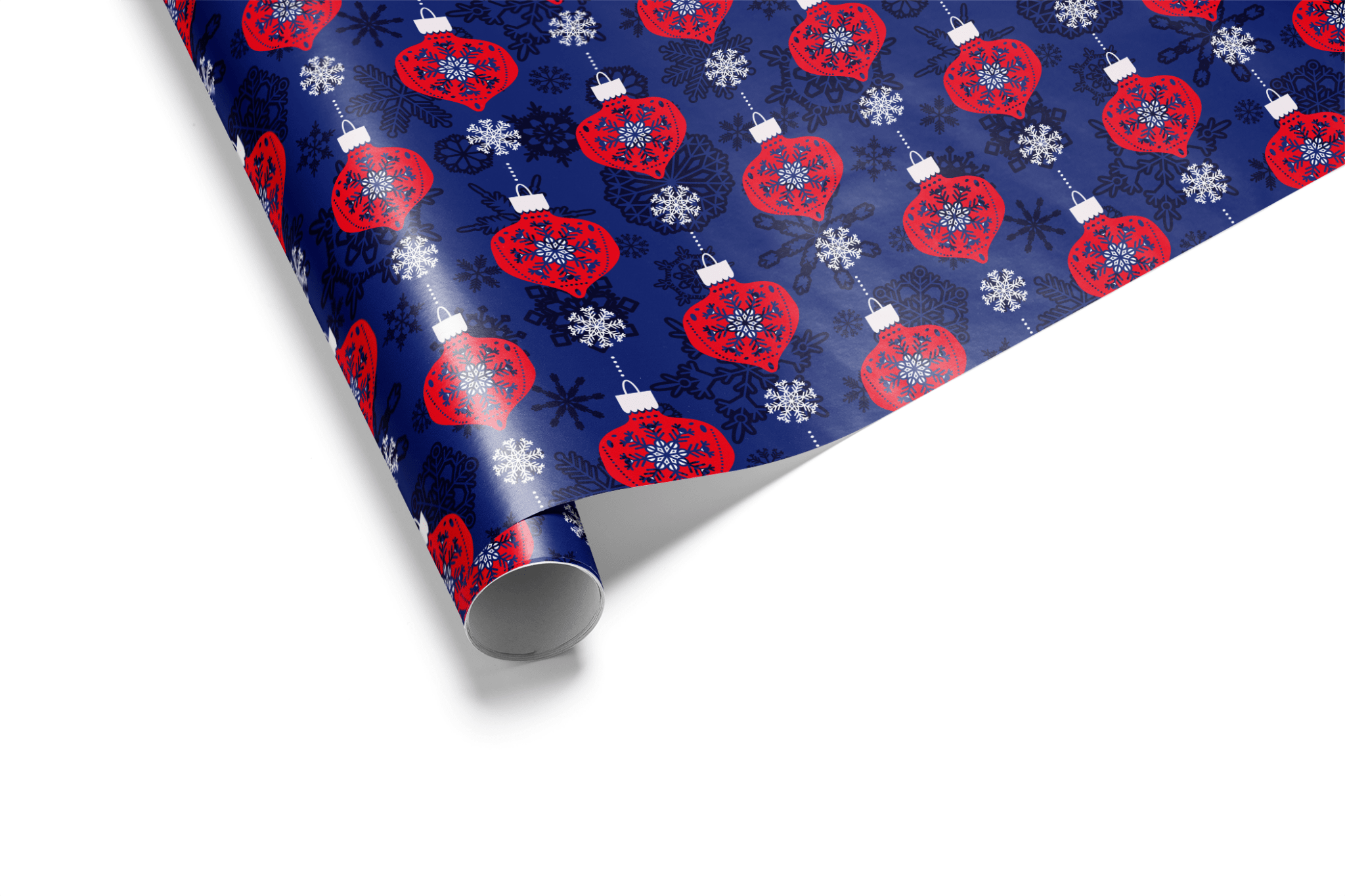 Navy Blue Christmas Wrapping Paper - Holiday on Fifth - Haus of Wrap