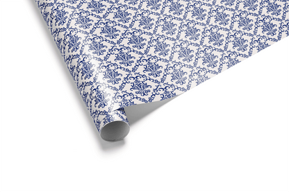 Elegant Wedding Wrapping Paper - Porcelain Blue - Haus of Wrap