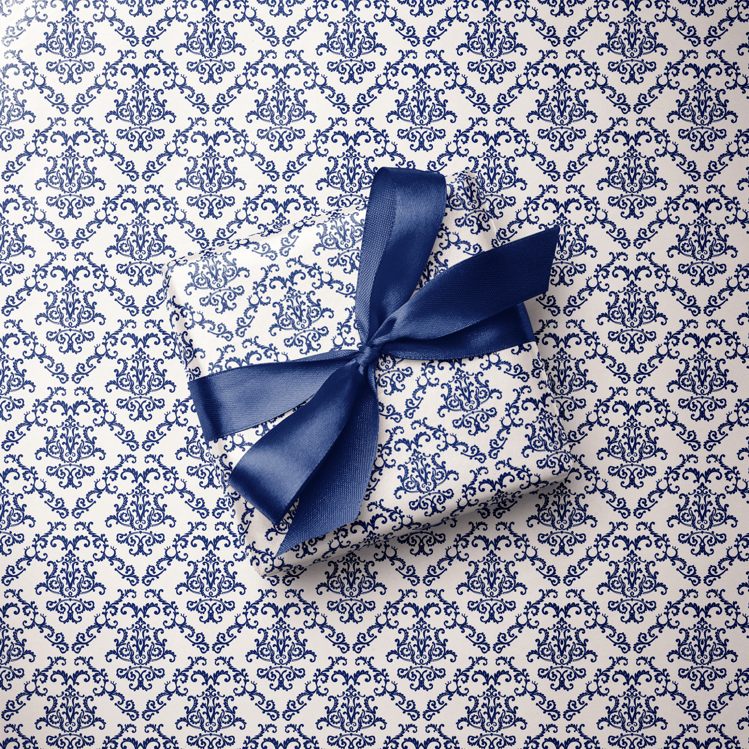 Elegant Wedding Wrapping Paper - Porcelain Blue - Haus of Wrap