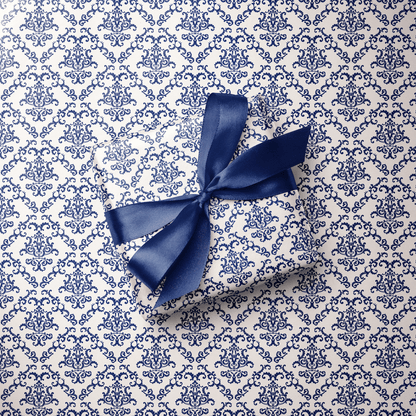 Elegant Wedding Wrapping Paper - Porcelain Blue - Haus of Wrap