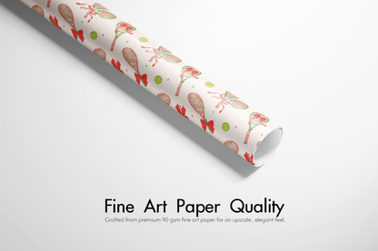 Tennis Wrapping Paper - Match Point - Haus of Wrap