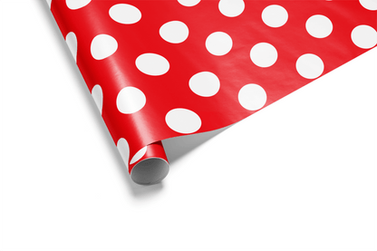 Red Polka Dot Wrapping Paper - Polka Claus - Haus of Wrap