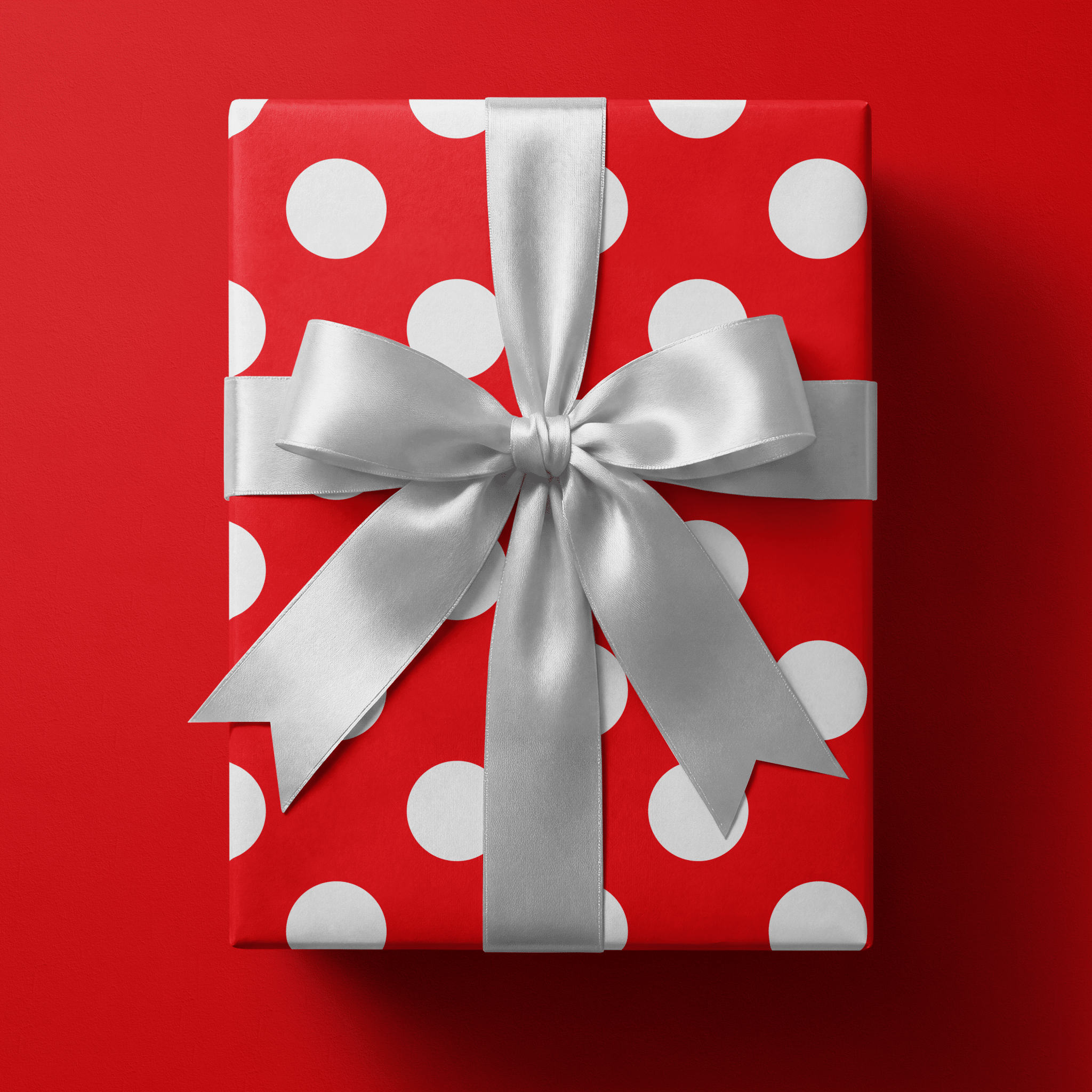 Red Polka Dot Wrapping Paper - Polka Claus - Haus of Wrap