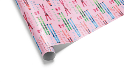Skier Wrapping Paper - Snow Bunny Club - Haus of Wrap