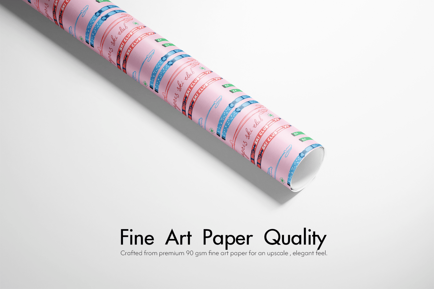Skier Wrapping Paper - Snow Bunny Club - Haus of Wrap