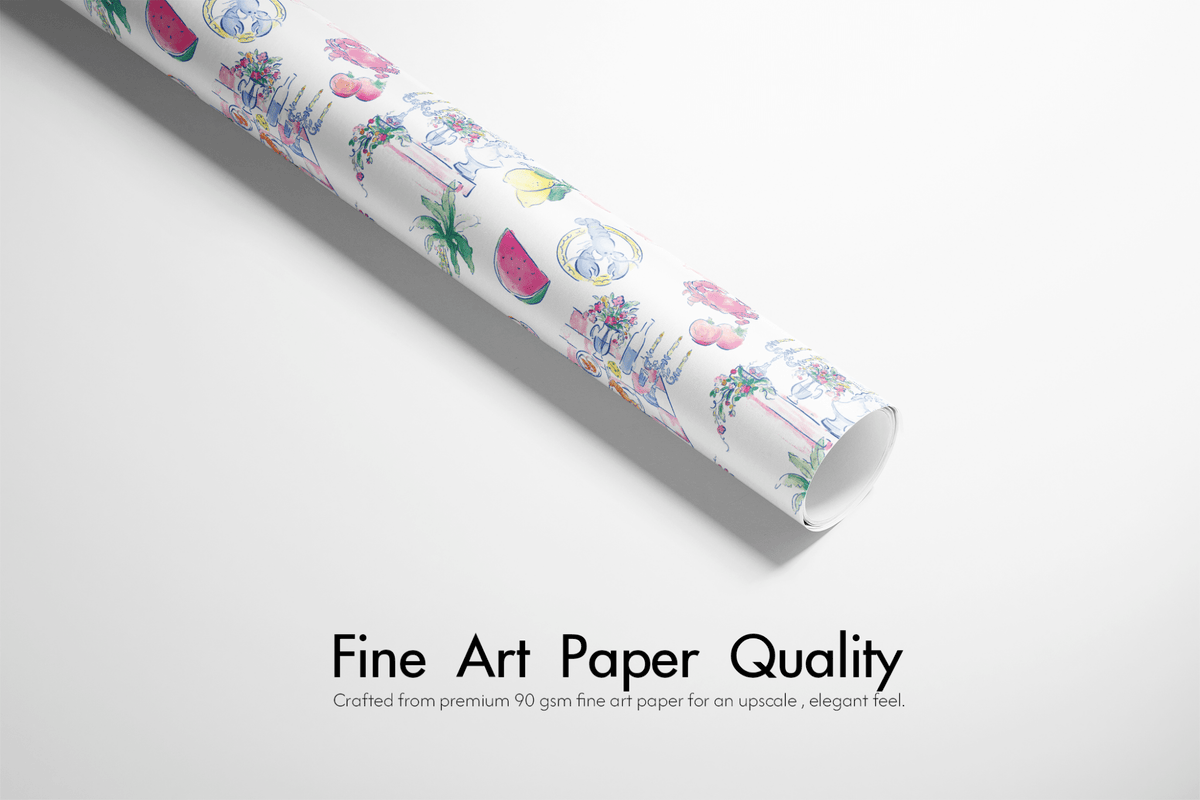 Preppy Wrapping Paper - Palm Beach Toile - Haus of Wrap