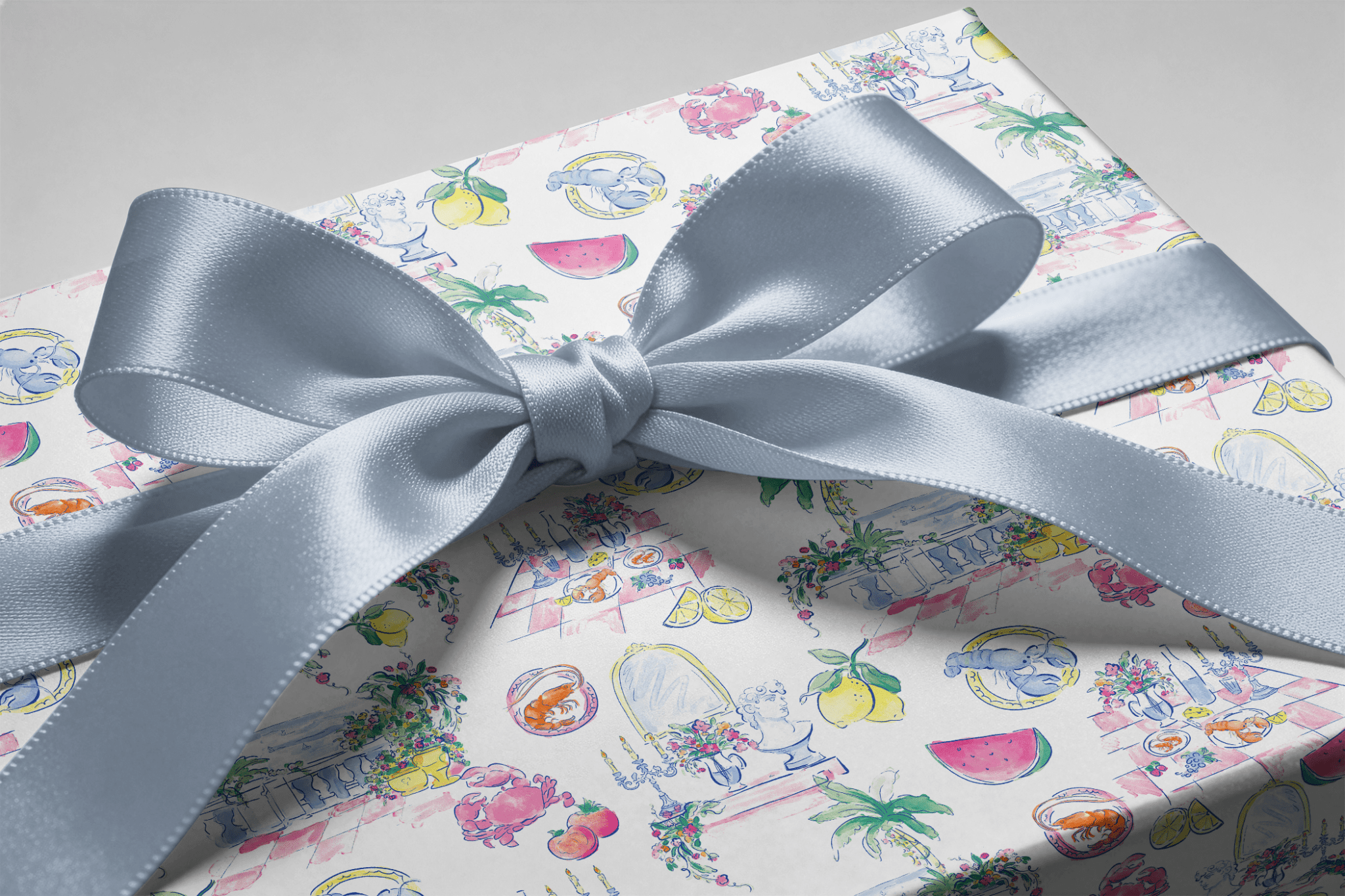 Preppy Wrapping Paper - Palm Beach Toile - Haus of Wrap