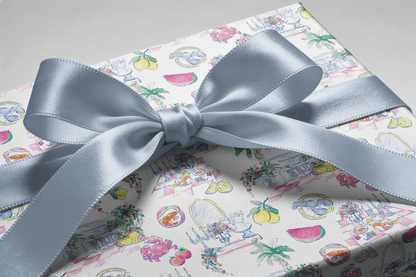 Preppy Wrapping Paper - Palm Beach Toile - Haus of Wrap