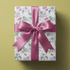 Preppy wrapping paper with watermelon, lobsters, and ginger jars in pastel watercolor on white.