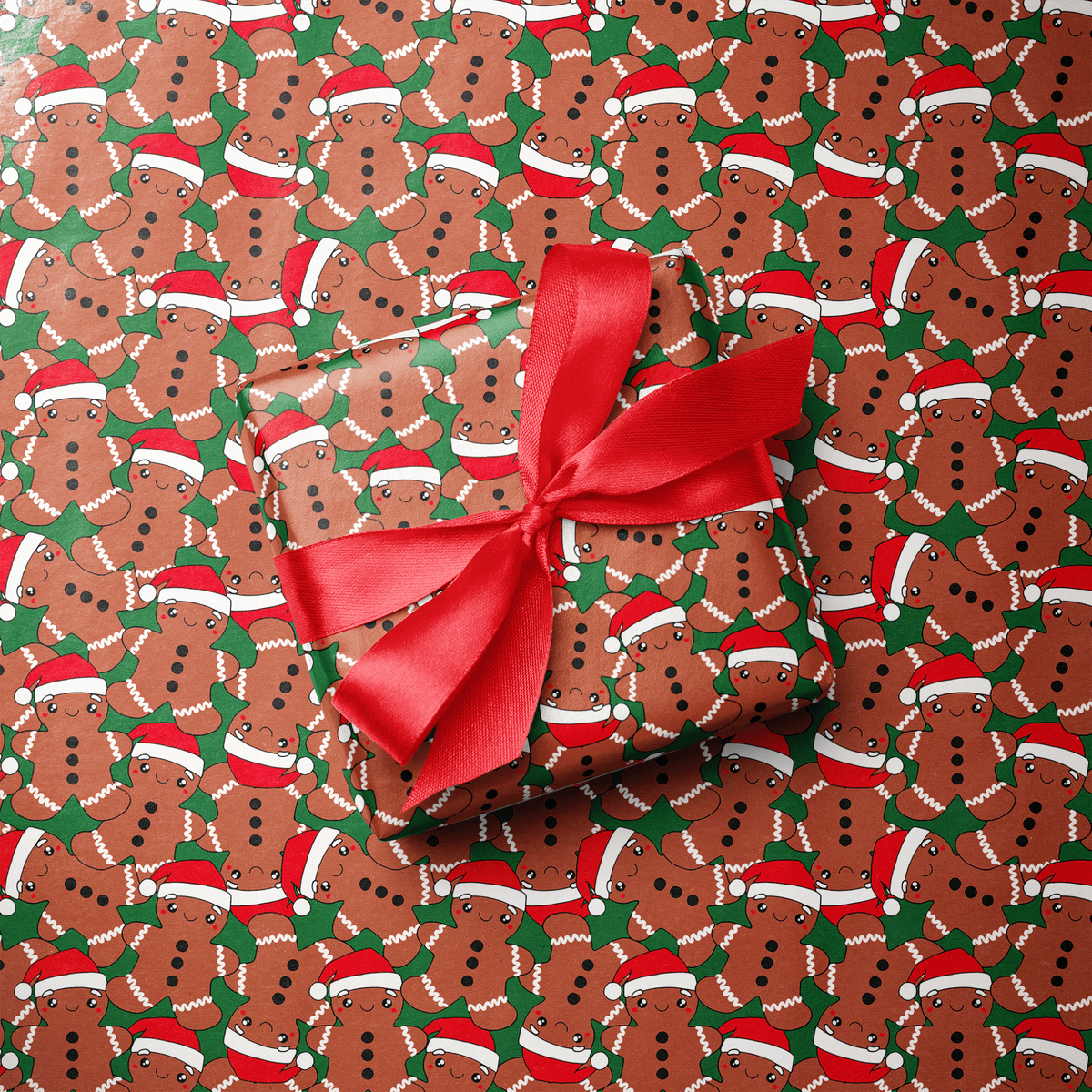 Gingerbread Christmas Wrapping Paper - Cookie Claus - Haus of Wrap