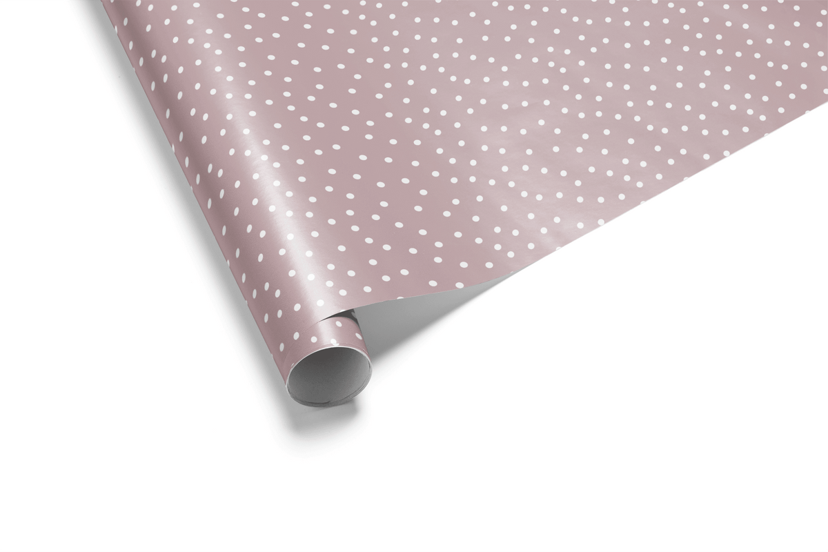 Polka Dot Wrapping Paper Pink - Mauve Manners - Haus of Wrap
