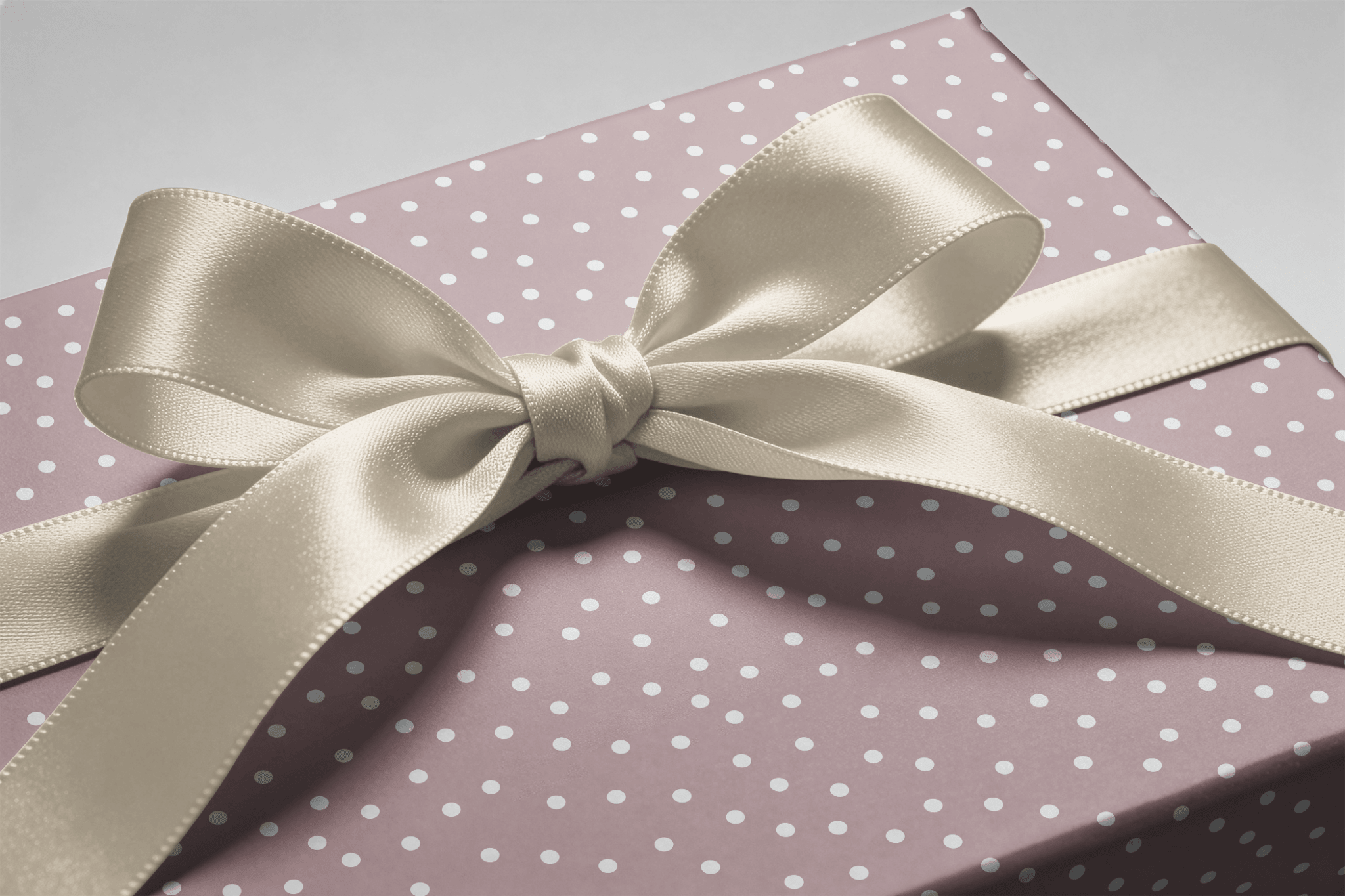 Polka Dot Wrapping Paper Pink - Mauve Manners - Haus of Wrap