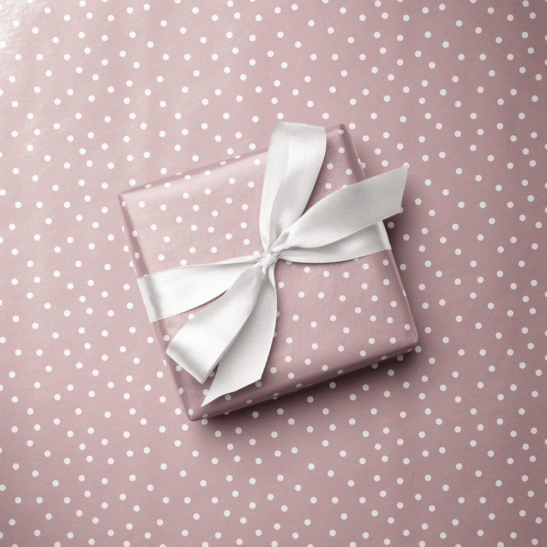 Polka Dot Wrapping Paper Pink - Mauve Manners - Haus of Wrap