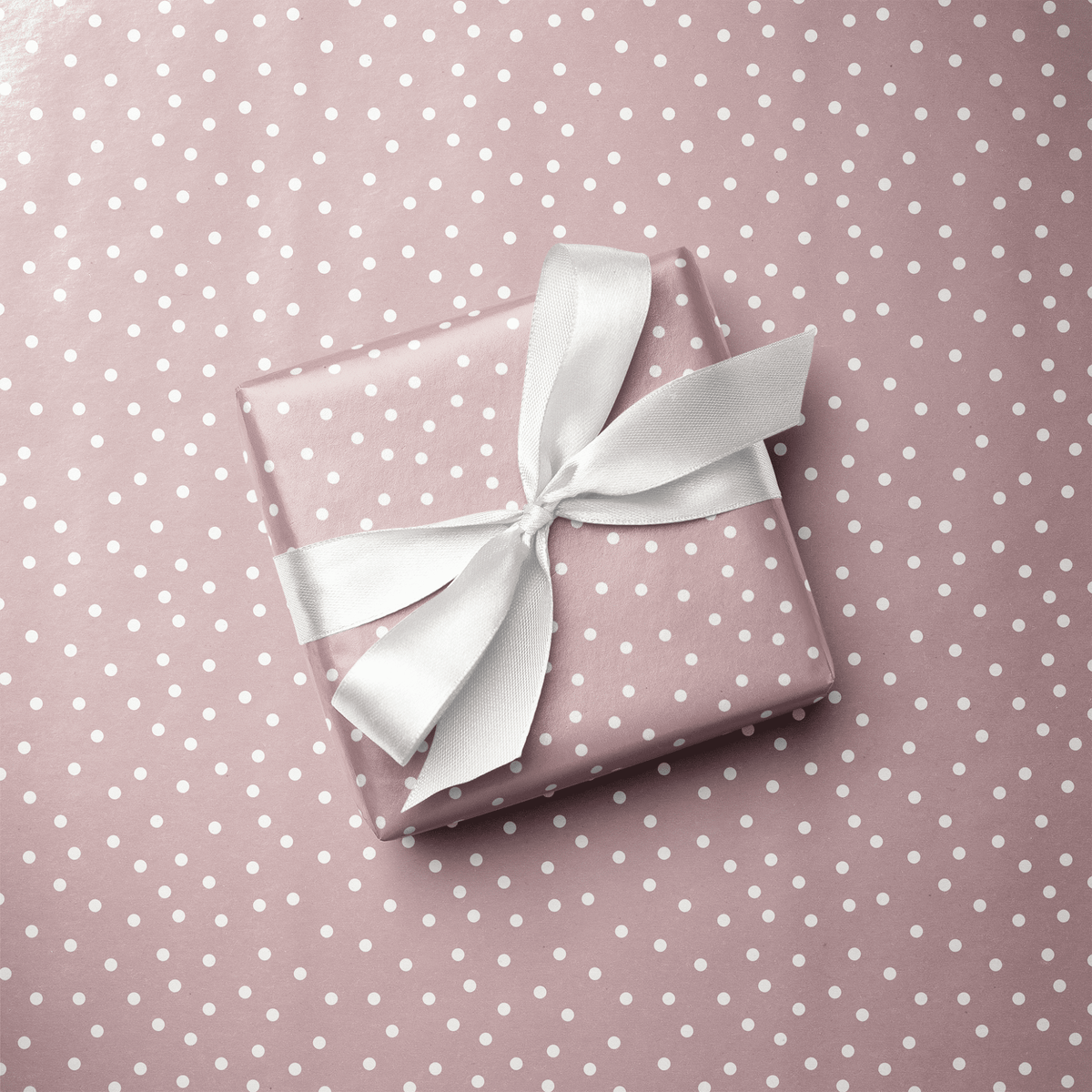 Polka Dot Wrapping Paper Pink - Mauve Manners - Haus of Wrap