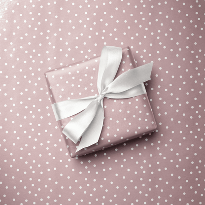 Polka Dot Wrapping Paper Pink - Mauve Manners - Haus of Wrap
