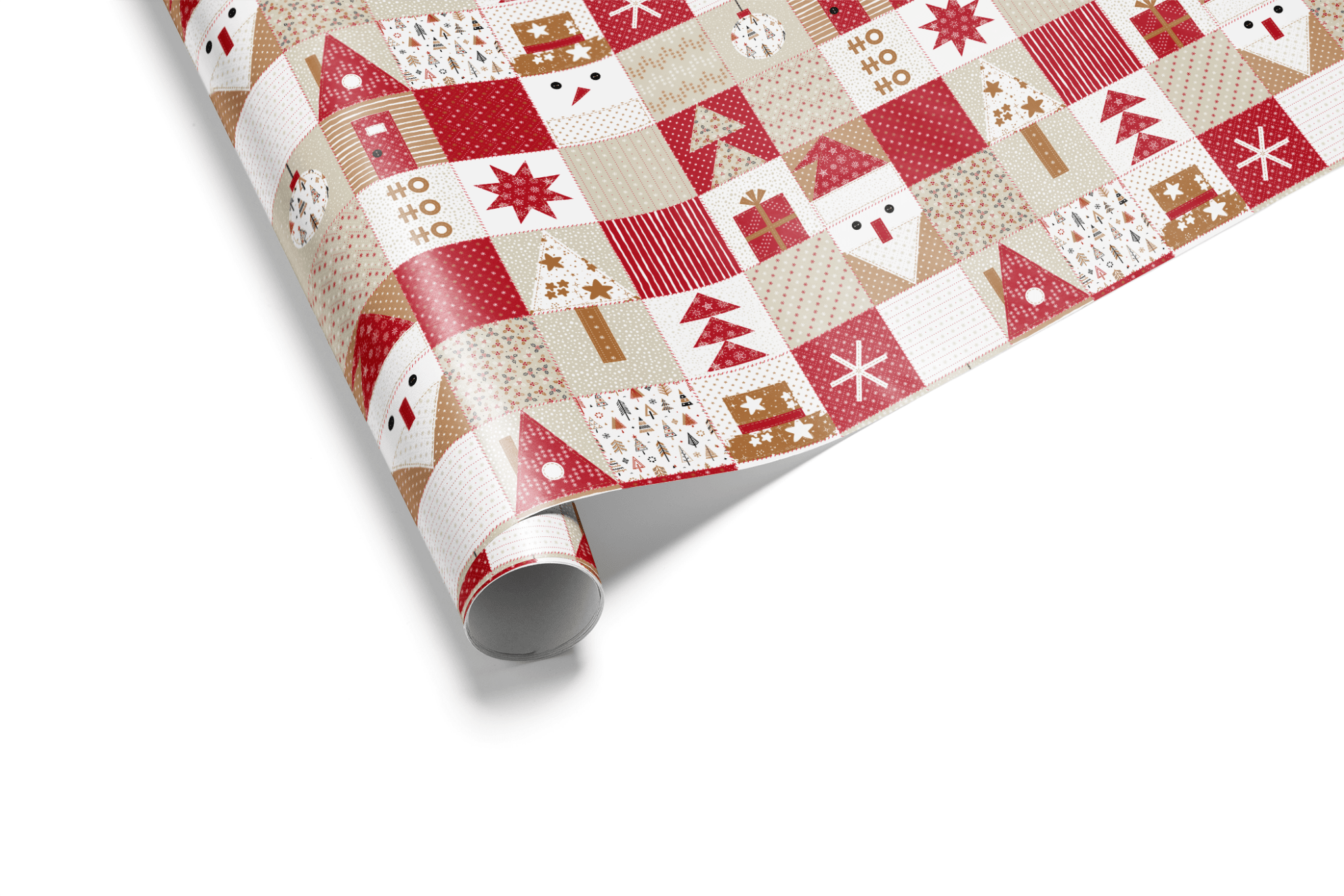 Rustic Christmas Wrapping Paper - Quilted Christmas - Haus of Wrap