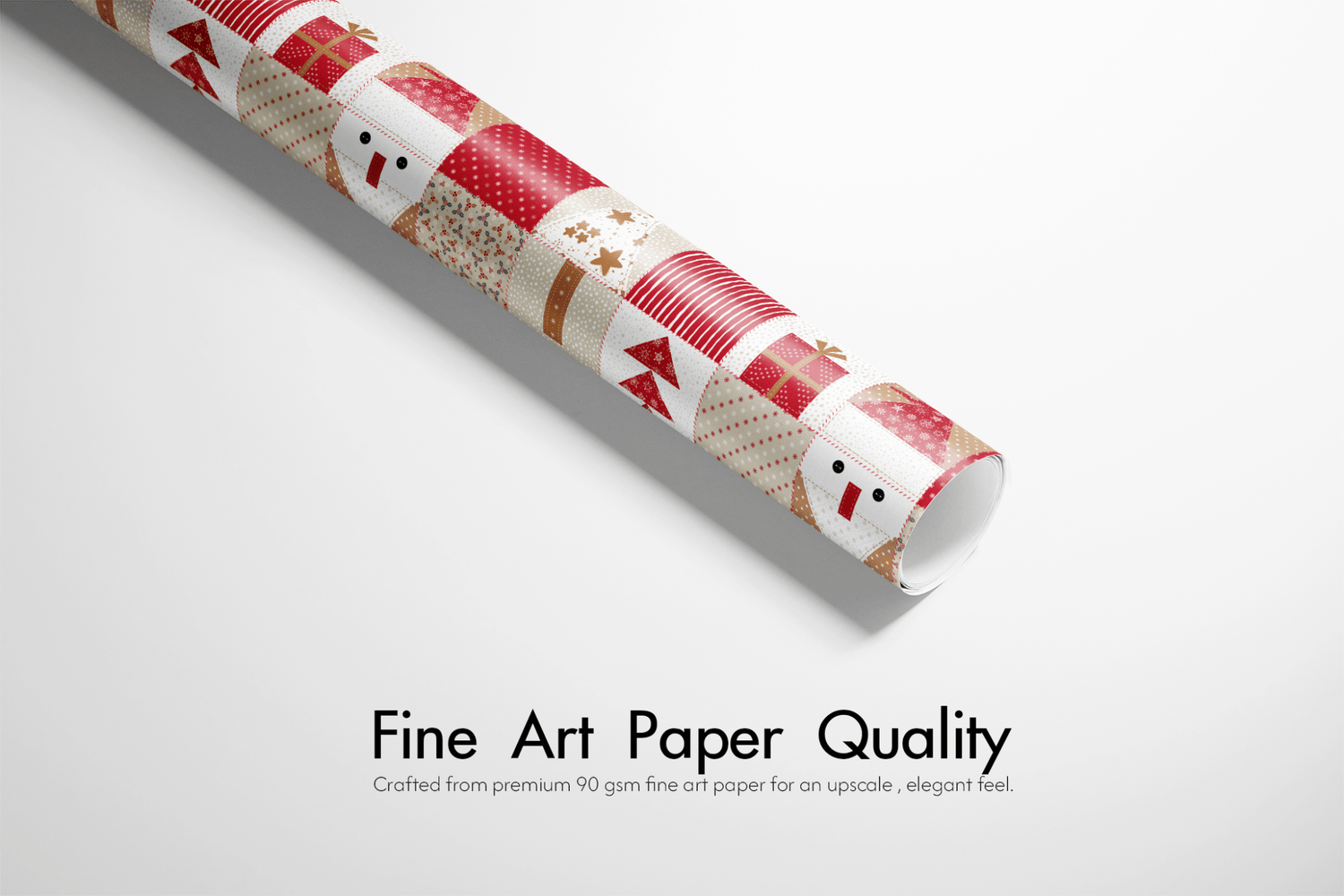 Rustic Christmas Wrapping Paper - Quilted Christmas - Haus of Wrap