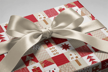 Rustic Christmas Wrapping Paper - Quilted Christmas - Haus of Wrap