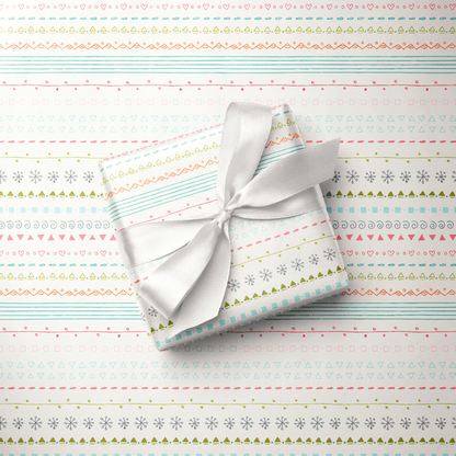 Pastel Wrapping Paper - Little Lines - Haus of Wrap