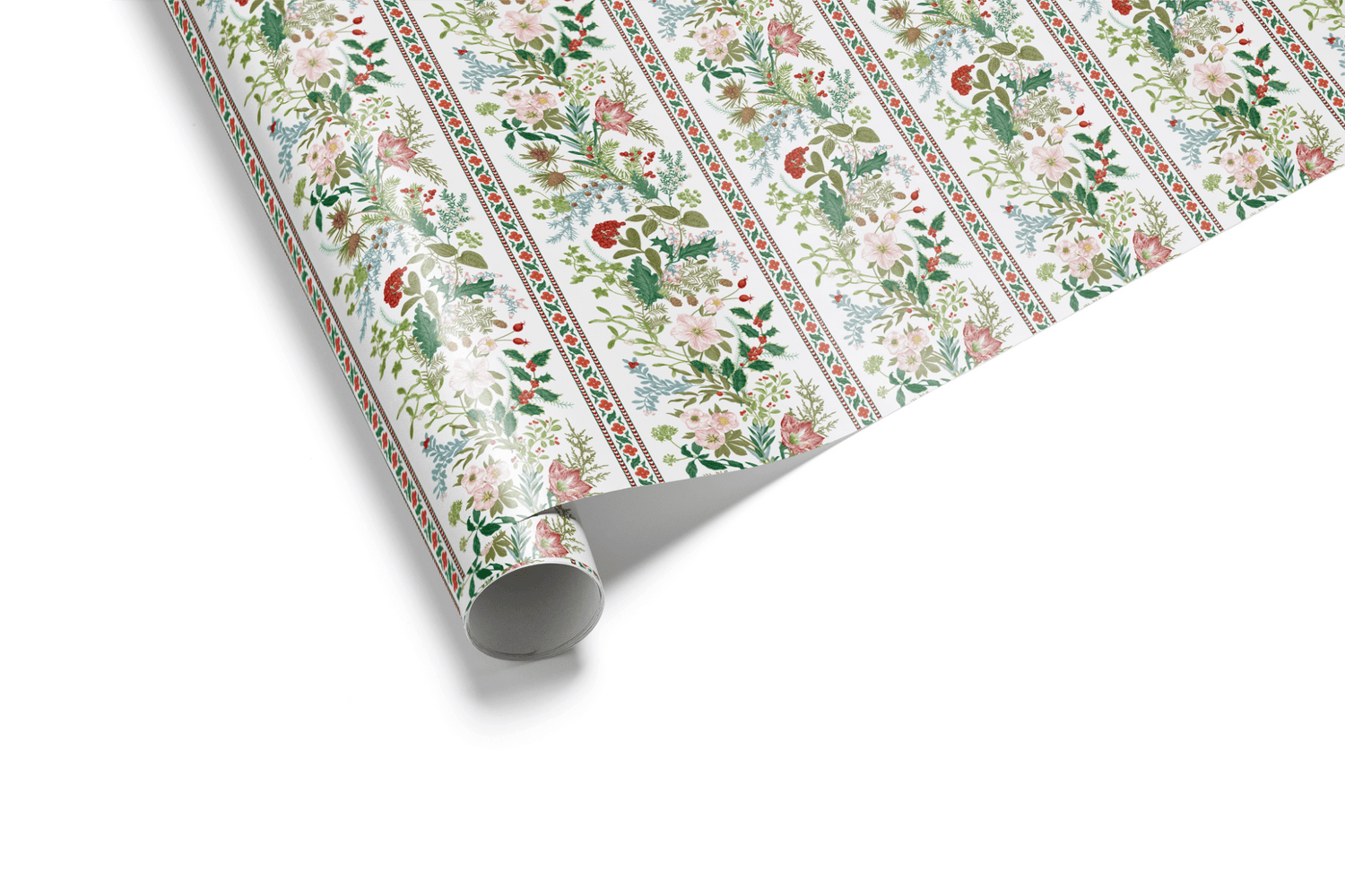 Floral Christmas Wrapping Paper - Countryside Christmas - Haus of Wrap