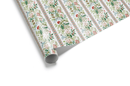 Floral Christmas Wrapping Paper - Countryside Christmas - Haus of Wrap