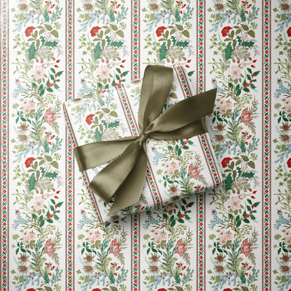 Floral Christmas Wrapping Paper - Countryside Christmas - Haus of Wrap