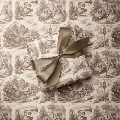 Toile Christmas Wrapping Paper - Avenue Montaigne Christmas - Haus of Wrap
