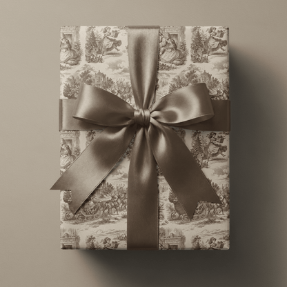 Toile christmas wrapping paper with Santa&