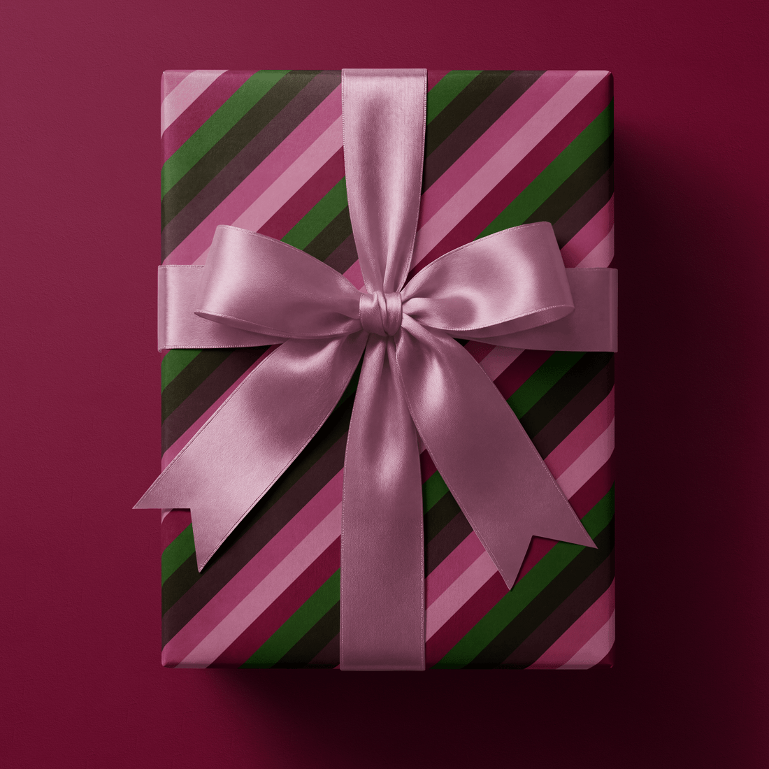 Green and Pink Wrapping Paper - Rhubarb - Haus of Wrap