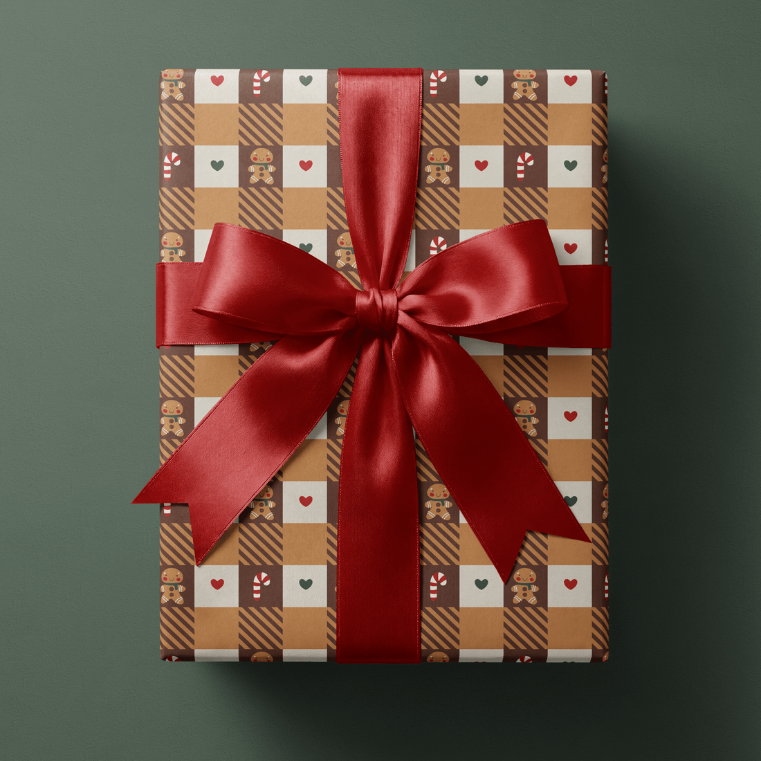 Checkered Christmas Wrapping Paper - Spice Box - Haus of Wrap
