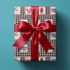 Black and White Christmas Wrapping Paper - Holly Jolly Check - Haus of Wrap