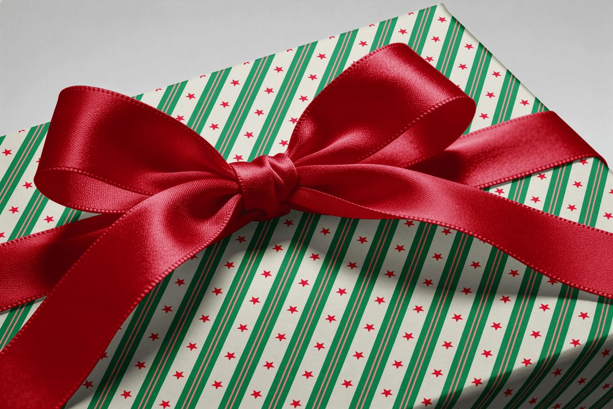 Star Christmas Wrapping Paper - Starlight Pine - Haus of Wrap
