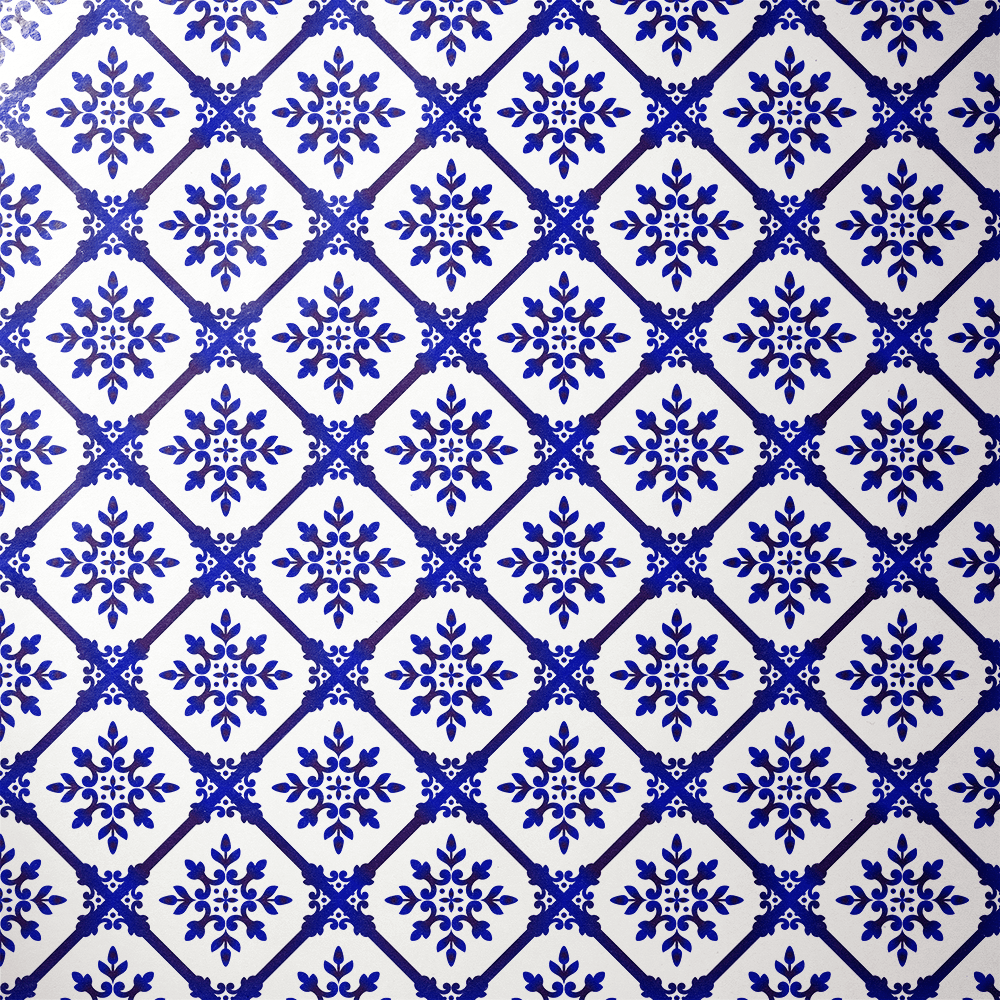 Blue and White Christmas Wrapping Paper - Porcelain Frost - Haus of Wrap