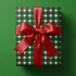 Checkered christmas wrapping paper in a tight forest-green and red grid on white.